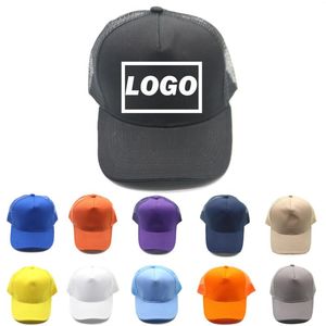 Kogelcaps 1 pc's aangepaste logo polyester katoenen gaas hoeden afdrukken gratis aanpassen ontwerp verstelbaar ademende honkbal voor mannen vrouwen