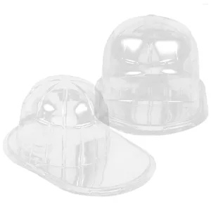 Gorras de bola 1 juego de caja de mesa de plástico transparente con forma de gorra de béisbol