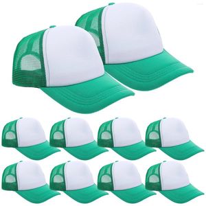 Gorras de bola 10 PCS Driver Hat Sublimado Gorra de béisbol Hombres Mujeres PVC Sublimación Sombreros en blanco