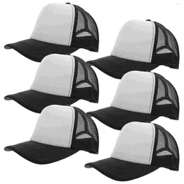 Casquettes de baseball 10 pcs casquette de baseball sublimée hommes chapeau extérieur chapeaux de sublimation maille grand camionneur en vrac éponge de transfert de chaleur bricolage homme blanc