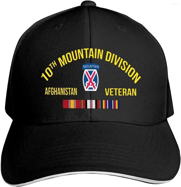 Casquettes de baseball 10ème division de montagne Afghanistan Old Man Baseball Cap Sandwich réglable papa chapeau noir chapeaux pour hommes femmes