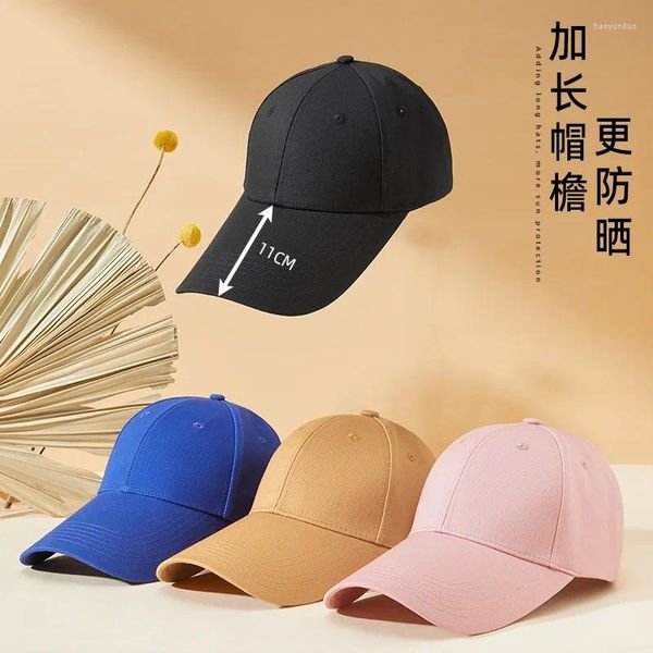 Gorras de bola 11 cm de largo ala primavera verano extendida talla grande gorra de béisbol de algodón coreano sombrero para el sol sombrilla para hombres y mujeres