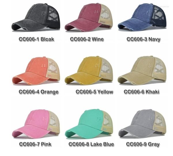 Gorras de bola 12 colores al por mayor lavado algodón hombres gorra de béisbol equipado snapback sombrero para mujeres sombreros de malla casual 2023