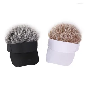 Kogelcaps 1 pc casual beknopte mannen dames zon schaduw verstelbare visor honkbal pet met stekelige haren pruik pruiken pruiken hoed