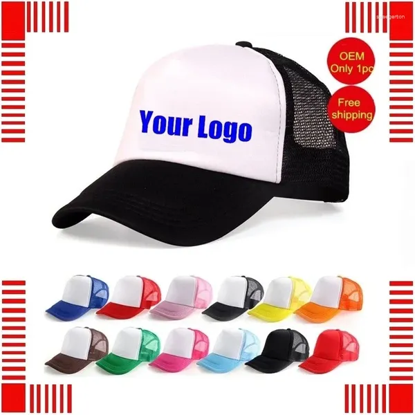 Casquettes de baseball 1pc DIY Logo personnalisé Baseball pour équipe Trucker Chapeaux Adulte Publicité Snapback Casquette Custom Pirnt