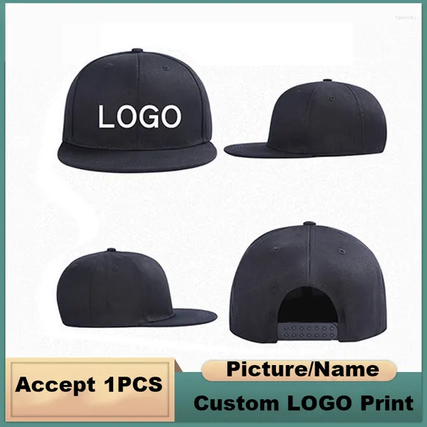 Ball Caps 1pc DIY Logo personnalisé Summer Cotton Cotton Baseball Snapback Hat Hip Hop Fitted Gorras Hats for Men Women