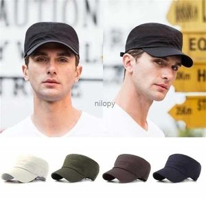 Ball Caps 1pc Fashion Men Femmes Five Couleurs Unisexe Ajustement Ajustement Classic Style Plain Plat Vintage Army Cadet Cadet Patrol Military Patrol