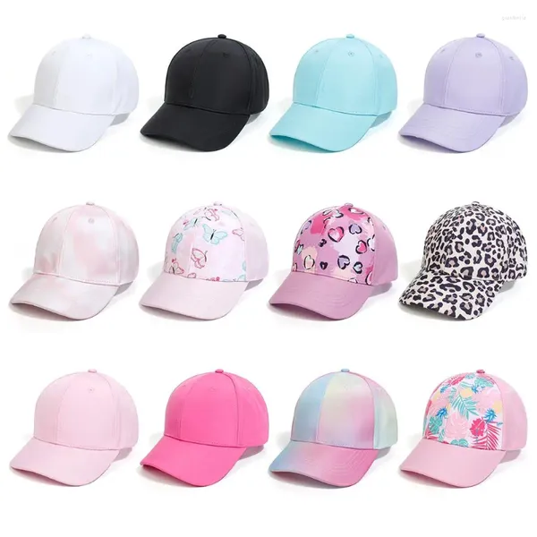 Gorras de bola 1 unid gorra de béisbol para padres e hijos madre bebé hija sombrero ajustable alto moño desordenado ponycap secado rápido sol