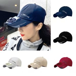 Gorras de béisbol 1PC Gorra de béisbol unisex con ventiladores Sombrero de visera de golf Carga USB Ventilador de refrigeración Protección solar Ajustable Protector solar de verano 230306