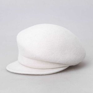 Ball Caps 2021 Japonais et Coréen Australie Laine Blanc Cloche Chapeau Irrégulier Newsboy Cap Lady Chic Bérets Femmes Feutre Fedora Chapeaux L221022