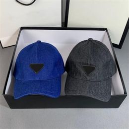 Casquettes de baseball 2022 Casquette de baseball bleu foncé noir denim chapeau de soleil créateur de mode hommes tendance visière casquette gorra chapeaux réglable snapbac257a