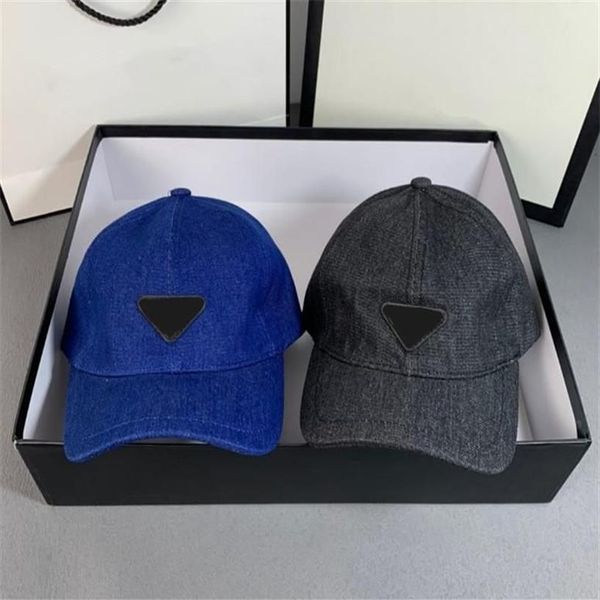 Bola Golpes 2024 Capa de béisbol Azul oscuro Denim Sun Gat de moda Diseñador de moda Hombres Visor Casquette Gorra Hats Ajustable Snapbac309y