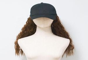 Ball Caps 2022 Black Baseball Cap Wig Hat italien Hair long Good Care Girl Femme Instagram Roll1942447