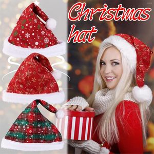 Kogelcaps 2022 Kerstmis oude man ornament hoed dikke geruite sneeuwvlokdecoratie beanies navidad