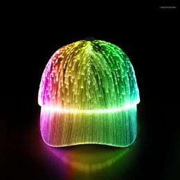 Kogelcaps 2022 LED VEIBE OPTISCHE DIKE BAKBAL CAP PREAG PRIJK Verstelbare kleurrijke lichtgevende hoeden vrouwen Hip Hop Men Summer Sun Gorras