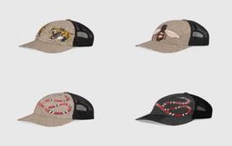 Бейсбольные кепки 2022 men039s, летние шляпы, дизайнерские бейсболки, классические качественные бейсболки со змеей, тигровой пчелой и мужской бейсболкой fash1417479