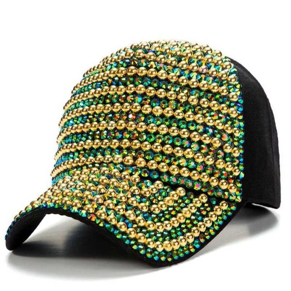 Gorras de béisbol 2022 Nuevas mujeres Rhinestone Gorra de béisbol femenina Gorra de diamante para hombres Niñas Snap Back Gorras Primavera Verano Unisex Hip Hop Sombrero para el sol G230201