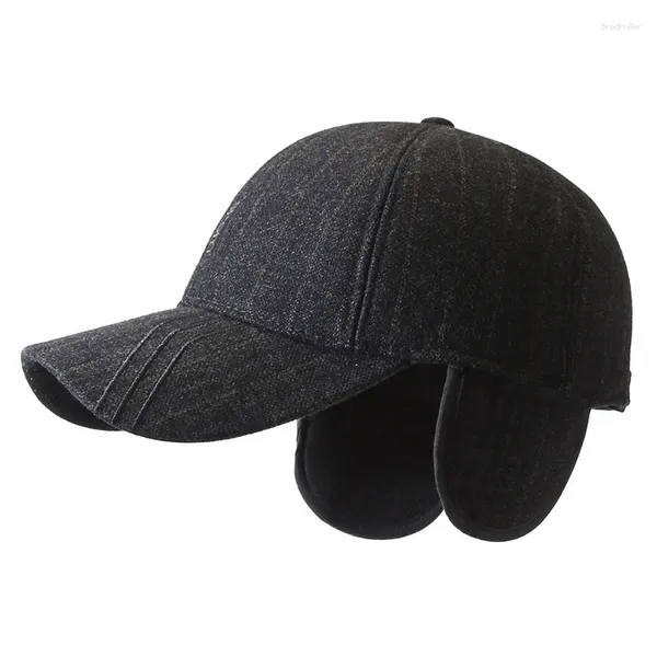 Bola de bola 2023 Otoño Invierno Hombres al aire libre Capa de béisbol fría y caliente Sombrero de papá con muffs de oreja en espesor Gorras Casquette hueso