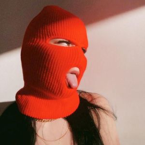 Kogelcaps 2023 Cool Balaclava Ski Mask gebreide winterhoed gezicht deksel vol voor mannen warme sport cs beanies