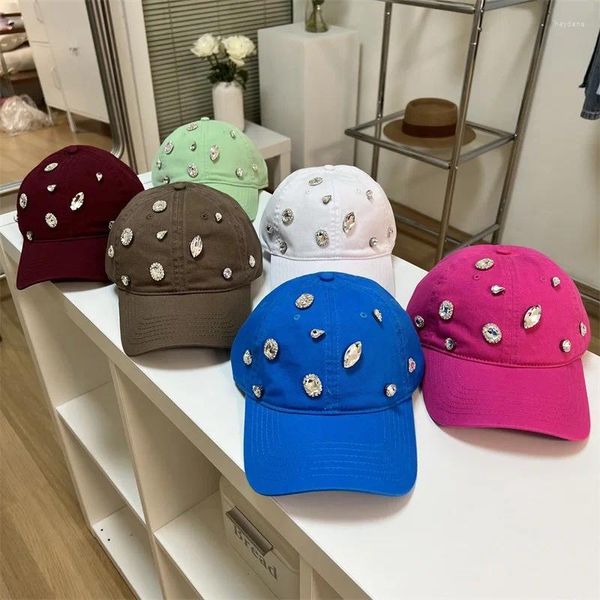 Casquettes de balle 2023 Coton Soft Top Casquette de baseball Coloré Girl Designer Style Bling Strass Snapback Casquette Été Chapeaux de soleil en plein air