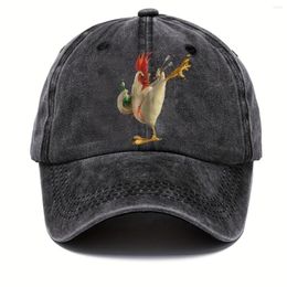 Casquettes de balle 2023 Creative poulet motif chapeau de baseball crème solaire lavable réglable cowboy pour hommes et femmes