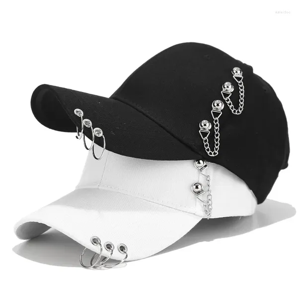 Bola bonés 2023 pai chapéu criativo piercing anel boné de beisebol punk hip hop algodão adulto casual sólido ajustável unisex