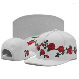 Casquettes de balle 2023 Design Marque Noir Blanc Floral Fleur Snapback Chapeau Casquette De Baseball Pour Hommes Femmes Sport En Plein Air Rue Hip Hop Chapeaux D'été