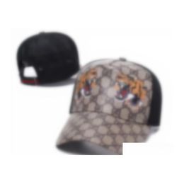 Casquettes de balle 2023 Designers Mens Baseball Brand Tiger Head Chapeaux Bee Snake Brodé Bone Hommes Femmes Casquette Sun Hat Gorras Sports Me Dhtw1