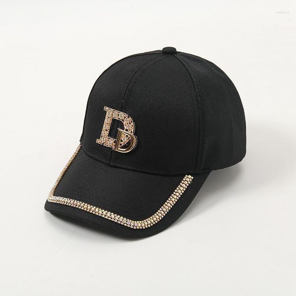 Ball Caps 2023 Fashion Letters Dd Rignestone Baseball Cap printemps et automne version coréenne de l'extérieur du Sunshade Women's Sunshade