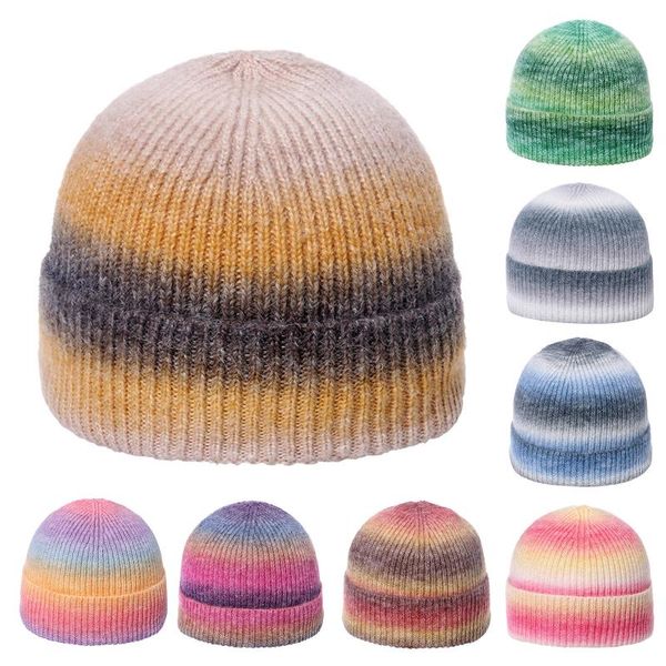 Casquettes de balle 2023 mode hommes Beanie hiver tricot chapeau femmes Skullcap marin casquette poignets rétro marine court cravate colorant unisexe automne chaud