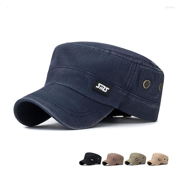 Gorras de bola 2023 Moda Tela lavada Etiqueta de cuero Gorra plana Unisex Deporte al aire libre Sombrero para el sol Sombreros ajustables Casual Hip Hop Papá