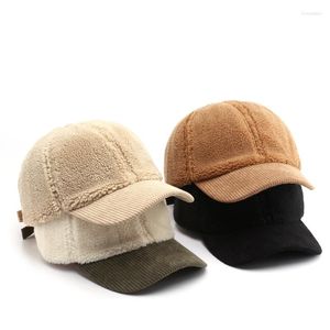 Ball Caps 2023 Mode Vrouwen Effen Kleur Pluche Lichtplaat Corduroy Baseball Cap Buitensporten Reizen Warm