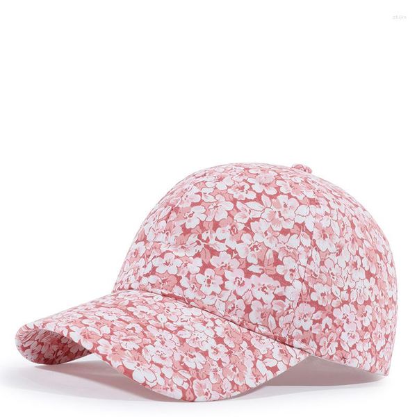 Casquettes de balle 2023 Casquette d'impression de fleurs Voyage Sport d'été pour femmes Trekking Mode Chapeaux Rose Décorer