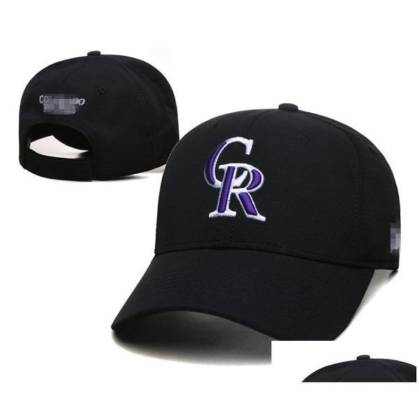 Gorras de bola 2023 Hiphop Cap Rockies CR Carta Hueso Aba Reta Moda Snapback Sombreros Deporte Béisbol Hombres Mujeres H6-4.15 Entrega de gota Acceso Dhtv4