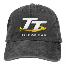 Casquettes de baseball 2023 Isle Of Man Races Merch Hommes Femmes Trucker Hat Moto Racing Denim Délavé Cadeau Snapback Cap