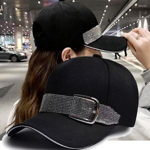 Casquettes de baseball 2023 luxe paillettes strass ceinture coton casquette de Baseball pour femmes hommes dames été chapeau Snapback Hip Hop chapeaux os