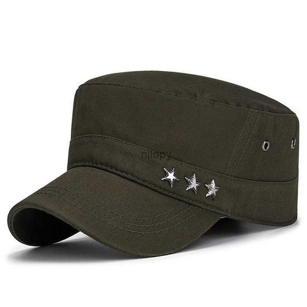 Ball Caps 2023 Mens Star Label Military Cascy Classic Cotton Coton Plats Caps Sun Sun Protection décontractée Chapeau rétro Retro Army Cadet Style Hat