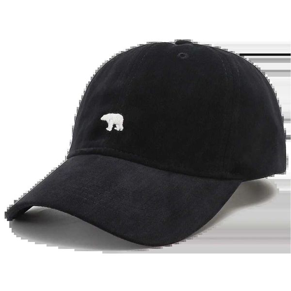 Ball Caps 2023 Nouveau automne hiver mignon Animal Bear Brodery Hat Baseball Feme Feme Male Snapback Cap noir