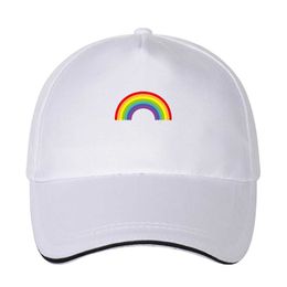 Ball Caps 2023 Nieuwe Rainbow Cap Verstelbare Hip Hop Snapbk Baseball Caps Men Women Fit Trucker Dad Hat Bone Garros P230412