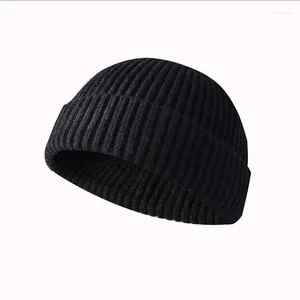 Casquettes de balle 2023 unisexe automne hiver couleur unie pastèque tricot laine chapeau casquette neige