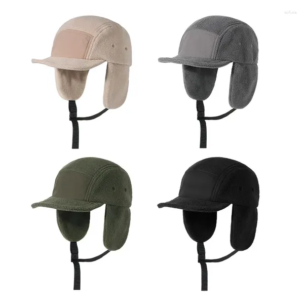 Casquettes de balle 2023 hiver hommes femmes velours côtelé polaire 5 panneaux de baseball avec protection des oreilles Snapback Ushanka Bomber chapeaux de velours