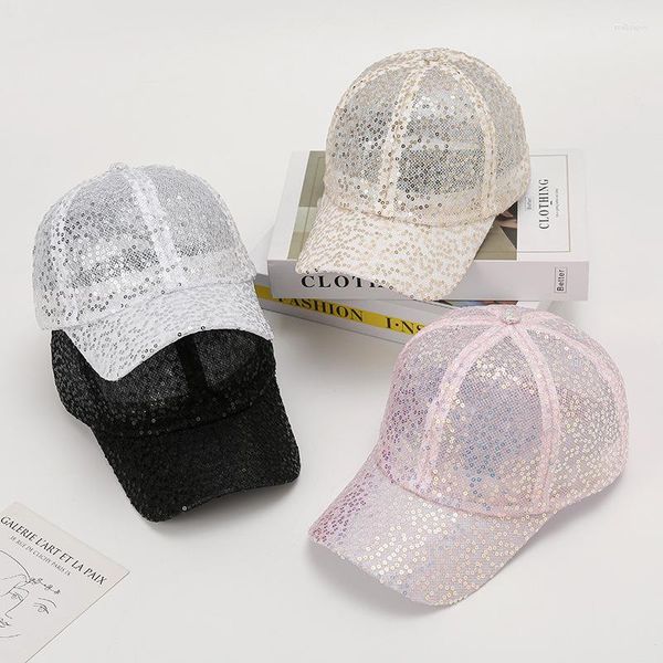 Casquettes de Baseball 2023 femmes casquette de Baseball paillettes maille Sequin Hip Hop filles été femmes chapeaux pour femmes Snapback camionneur chapeau réglable