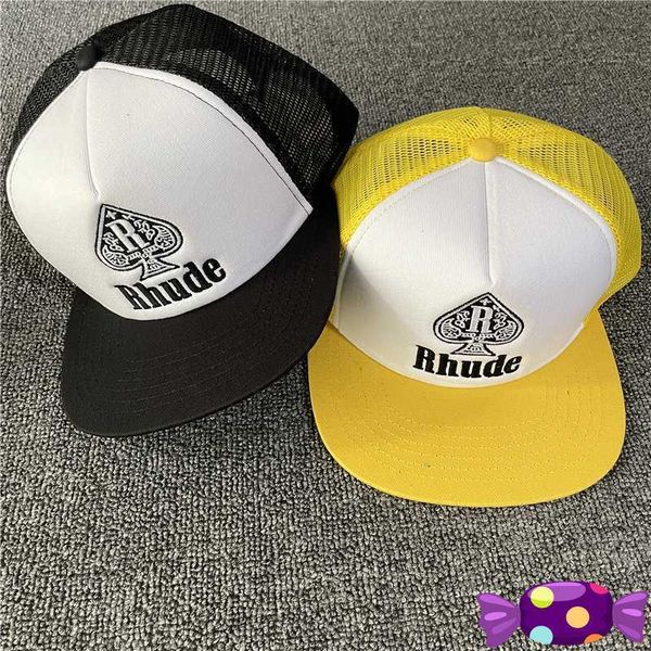 Ball Caps 2023SS gorra negra amarilla tipo Trucker hombre mujer 1 1 gorra Spade bordada con gorra