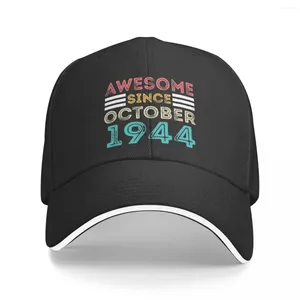 Ball Caps 2024 80th Birthday oktober 1944 Honkbal voor mannen Women Sun Cap Memory AGED 80 Hoofddeksels Formeel reizen Verstelbaar