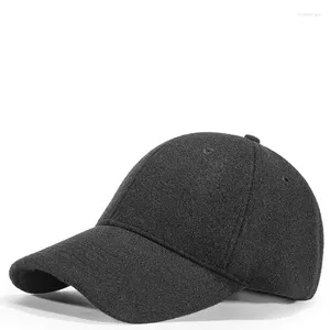 Ball Caps 2024 Herfst En Winter Koreaanse Verdikte Wol Baseball Cap Mannen Vrouwen Outdoor Warme Pluche Hoofddeksels