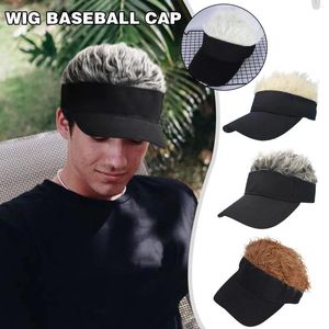 Kogelcaps 2024 Baseball pet met spiked haren pruik hoed zonneschaduw pruiken casual beknopte vizier mannen zon vrouwen