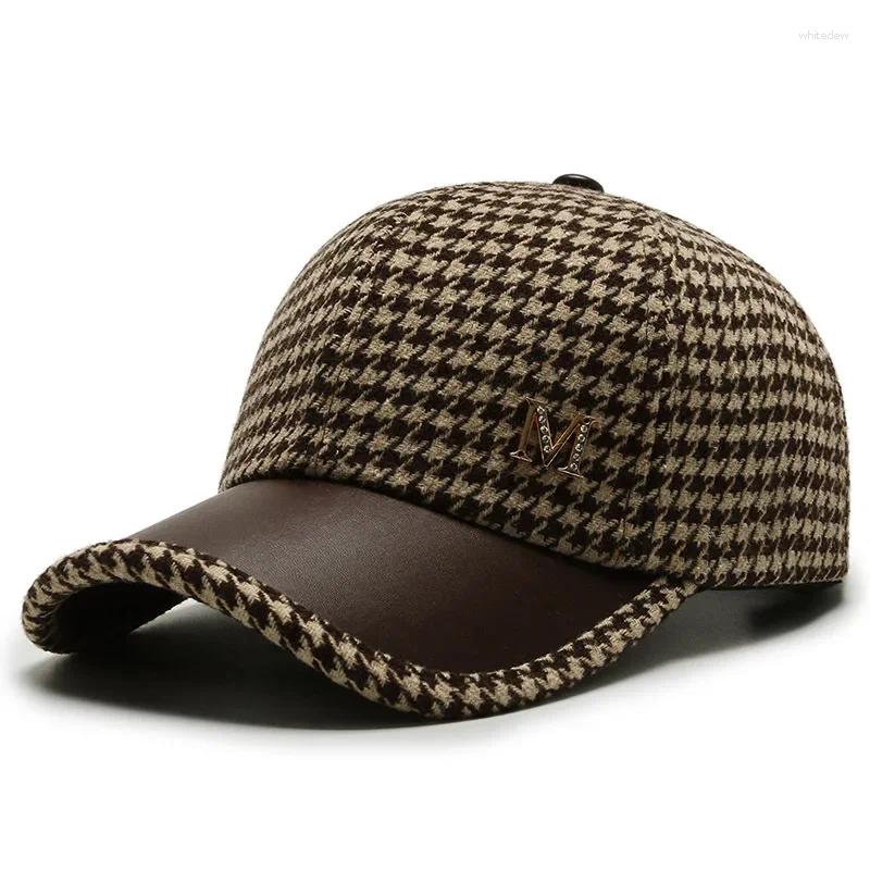Бейсбольные кепки 2024, черно-коричневые бейсболки с узором «гусиные лапки» для мужчин и женщин, клетчатая шляпа в стиле ретро в британском стиле, летняя кепка дальнобойщика Gorras Hombre