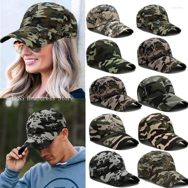 Gorras de bola 2024 Camo Gorra de béisbol Hombres Verano Malla Táctica Camuflaje Escalada al aire libre Caza CapHat