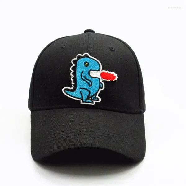 Gorras de bola 2024 Dibujos animados Dinosaurio Bordado Algodón Gorra de béisbol Hip-Hop Ajustable Snapback Sombreros para hombres y mujeres 354