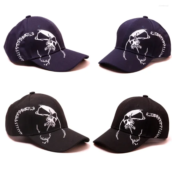 Tapas de pelota 2024 Europa y los Estados Unidos para adultos Capas de béisbol para hombres Skull de visera personalidad Fashion Street